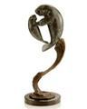Mama and Baby Manatees Bronze Sealife Sculpture
