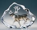 Mats Jonasson Etched Crystal Reindeer