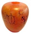Petroglyph Golden Brown Vase by Richard Satava