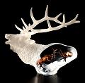 Proud Spirit - Fighting Elks Mixed Media Metal and Lucite Sculpture