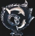 Encompassed-Lucite Dolphins Sculpture