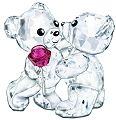 Swarovski Kris Bears - A Rose For You - 2 Swarovski Bears with Rose
