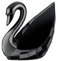 Swarovski Crystal Soulmates Jet Swan