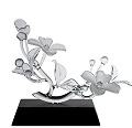 Frabel Studio Glass Dogwood, Two Blossoms, Frosted