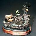 Barry Stein The Watering Hole Bronze Wildlife Sculpture