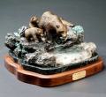 Barry Stein- The Fishing Hole Bronze Wildlife Sculpture