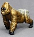 Barry Stein Male Silverback Gorilla Bronze Sculpture- Gold Color