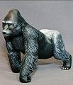 Bronze Gorilla Silverback Male Sculpture- Brown/Black