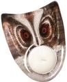 Owl -Uggla Mats Jonasson Crystal Tea light candle holder 69029