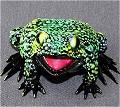 Boobala Lemon Lime Colored  Bronze Frog by Barry Stein