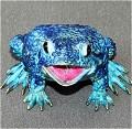 Boobala Multi Blue Bronze Frog Sculpture by Barry Stein