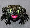 Boobala Black and Yellow  Bronze Frog by Barry Stein