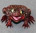 Boobala Red and Gold Colored Bronze Frog by Barry Stein