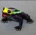 Multicolored Purple Jason Bronze Frog Sculpture by Barry Stein
