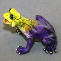 Yellowhead Purple Jason Bronze Frog Sculpture by Barry Stein
