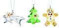 Christmas Ornament Set - Gingerbread Man, Tree, Comet