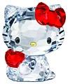 Swarovski Crystal Hello Kitty with Red Hair Bow holding a Red Apple