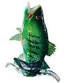 Large Mouth Leaping Bass Fish Sculpture by Michael Hopko