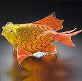 HOPKO Glass Fantail Goldfish Glass Sculpture