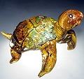 Land Tortoise Glass Sculpture by Michael Hopko