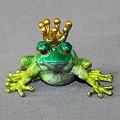 Barry Stein Green Head Yellow Bronze Frog Prince Sculpture