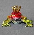 Barry Stein Frog Prince Red Head Yellow  Bronze Frog Sculpture