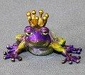 Barry Stein Frog Prince Purple Head Yellow Bronze Frog Sculpture