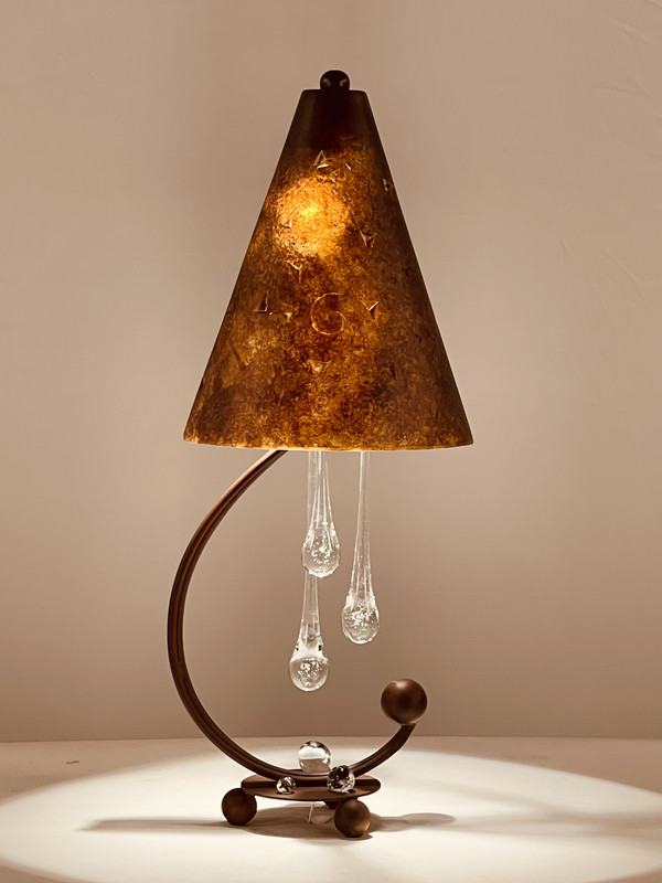 Merlin Amber Table Lamp