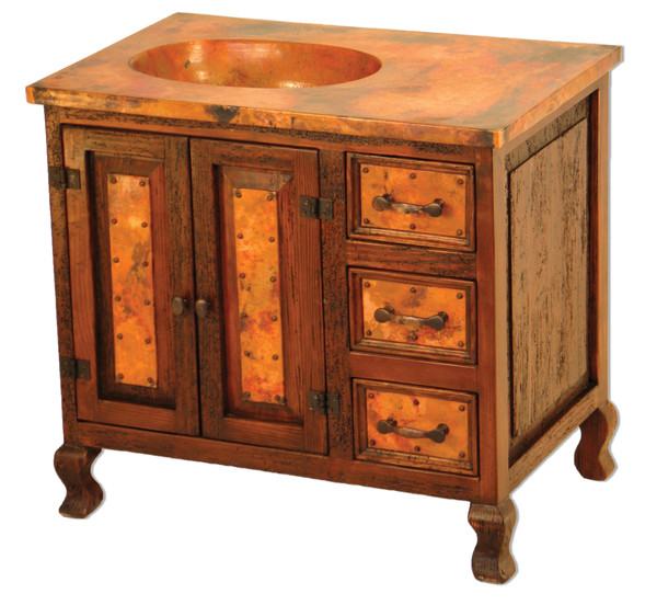 Copper Vanity (2-Door / 3-Drawer)