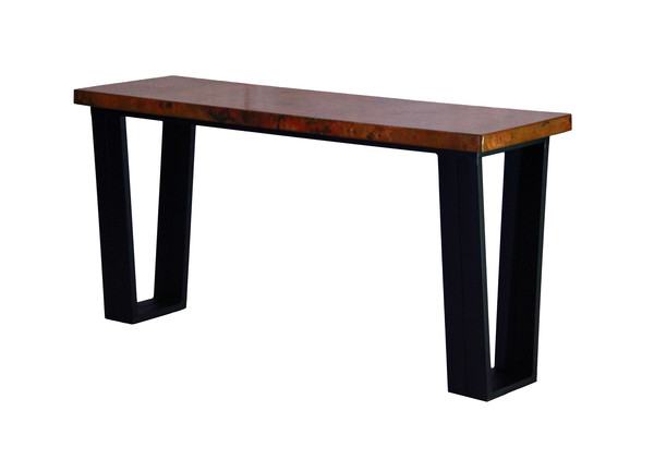 Modern Wedge Copper Console Table