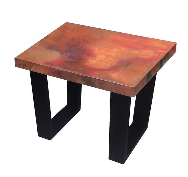 Modern Wedge Copper End Table