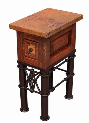 Custom Copper Carmel 1-Drawer End Table