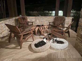 Teak Lounge Chairs w/ Teak Root Spider Table