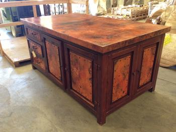 Custom Copper Kitchen Island