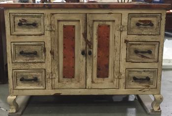 Custom Copper Vanity with Antique White Finish