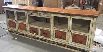 Custom Copper Buffet with Antique White Finish
