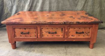 Custom Copper 6-Drawer Coffee Table