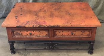 Custom Copper 2-Drawer Carmel Coffee Table