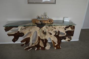Teak Root Console - White Wash