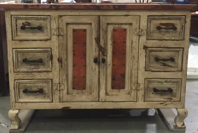 Image #23 - Custom Copper Vanity with Antique White Finish