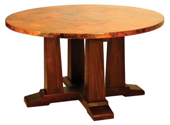 Image #1 about Carmel 4-Post Round Copper Dining Table (54")