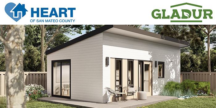 HEART of San Mateo County | GLADUR | Rendering of backyard Accessory Dwelling Unit (ADU)