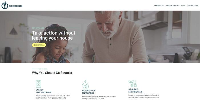 Screenshot of "Switch is On" Website