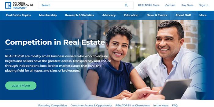 National Association of REALTORS&reg; (NAR) Competition.Realtor website