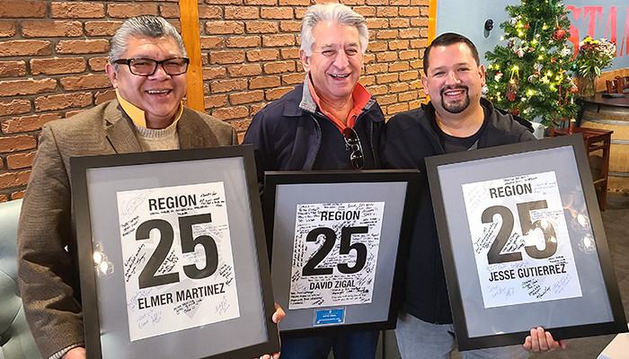 Region 25 Chairs (left to right): Elmer Martinez (2021), David Zigal (2022), Jesse Gutierrez (2020)