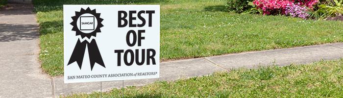 SAMCAR Best of Tour Sign displayed in residential yard