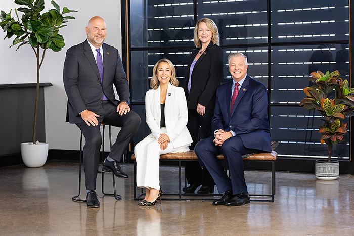 Group photo of 2026 C.A.R. Leadership Team (L-R) CEO Phil Hawkins, President Tamara Suminski, Treasurer Nikki Coppa, and President-elect Mark Peterson