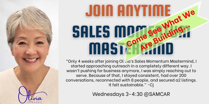 Join Anytime Sales Momentum Mastermind with Olivia Edwards "Come See What We Are Building..."