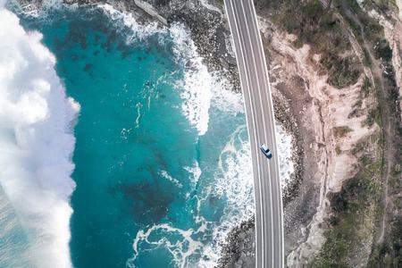 Aerial image of waves in Australia
