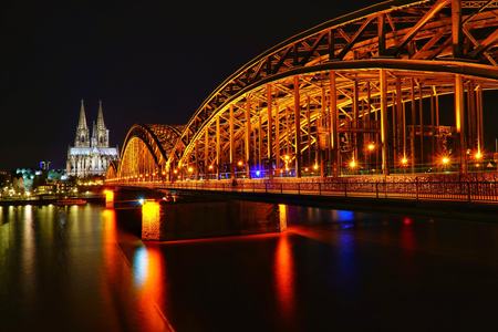 Bridge on Danube River at Night, Germany